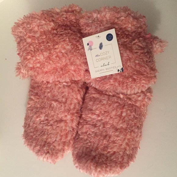 Sherpa Slipper Boot Size 6-7.5,8-9.5 Pink Blue Non-Slip Grips - Picture 5 of 8